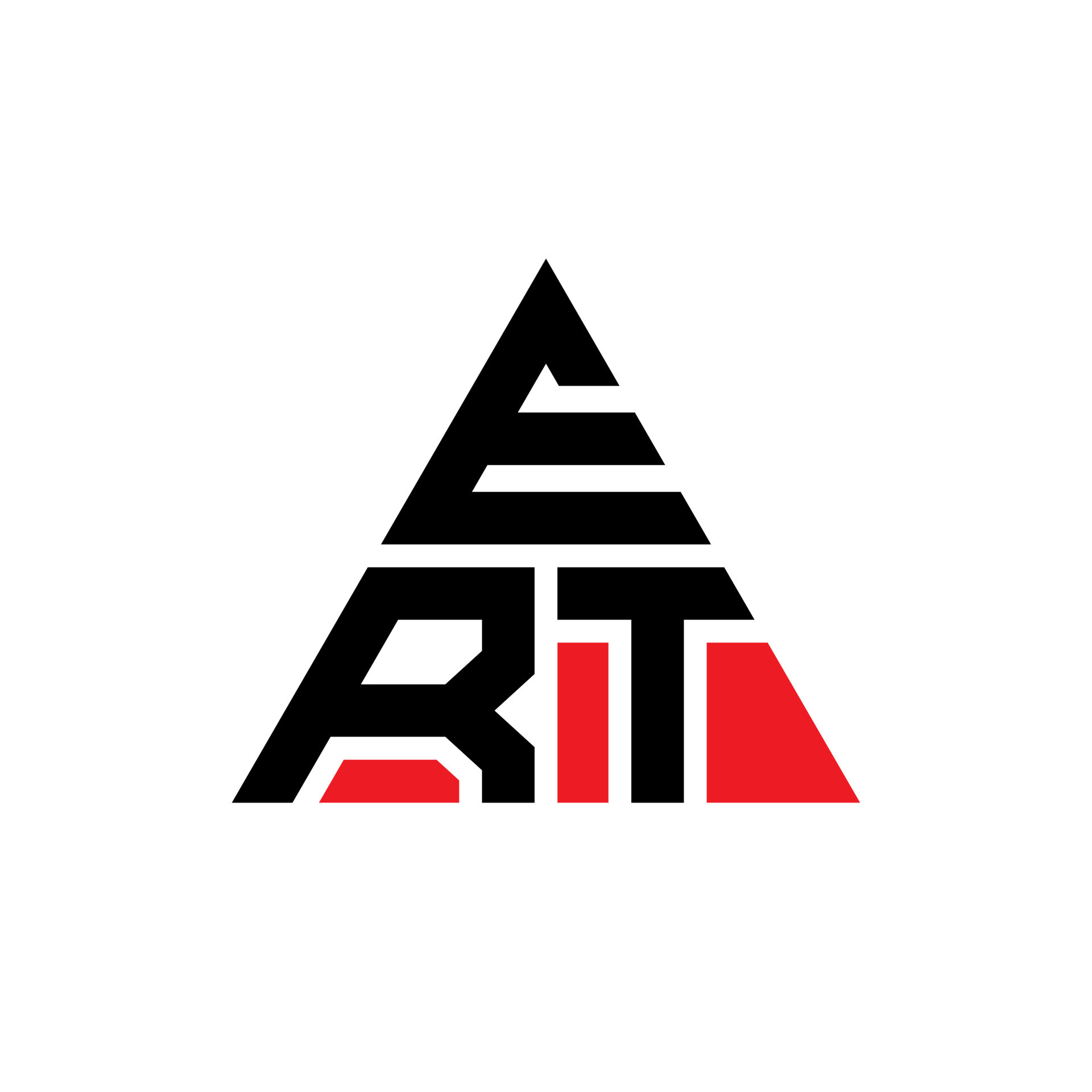 ERT triangle letter logo design with triangle shape ERT triangle logo