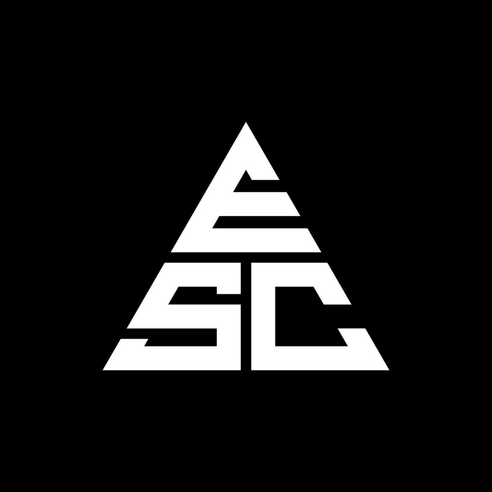 esc diseño de logotipo de letra triangular con forma de triángulo. monograma de diseño de logotipo de triángulo esc. esc triángulo vector logo plantilla con color rojo. logotipo triangular esc logotipo simple, elegante y lujoso.