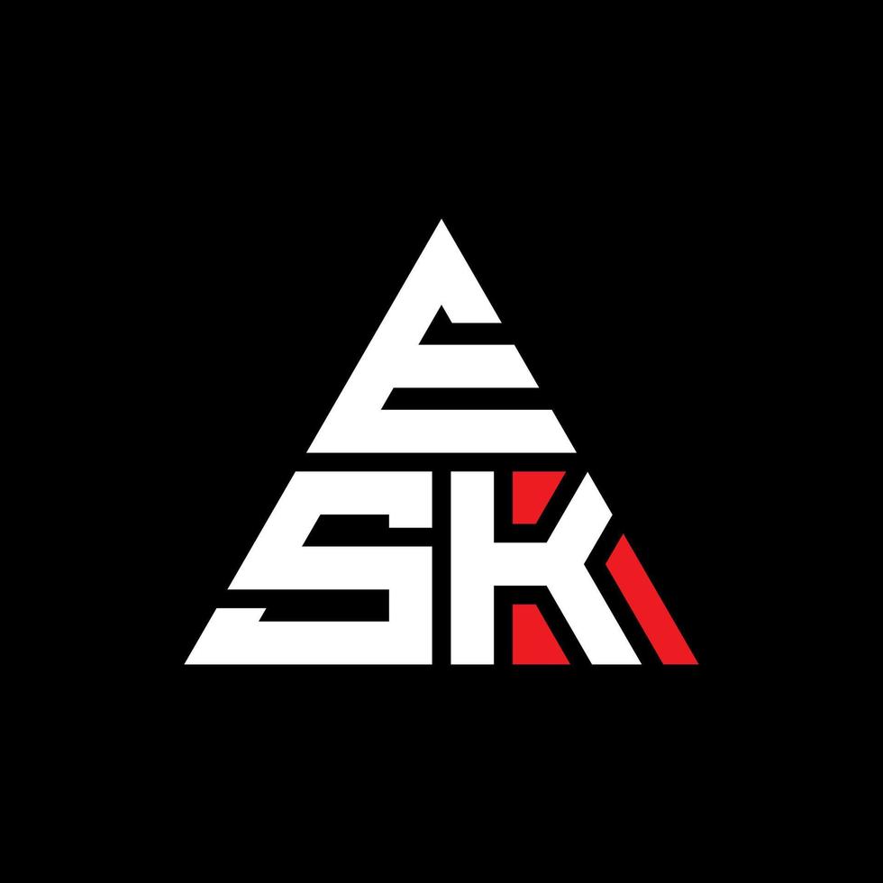 diseño de logotipo de letra de triángulo esk con forma de triángulo. monograma de diseño de logotipo de triángulo esk. plantilla de logotipo de vector de triángulo esk con color rojo. esk logo triangular logo simple, elegante y lujoso.