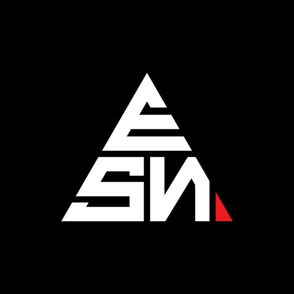 diseño de logotipo de letra de triángulo esn con forma de triángulo. monograma de diseño del logotipo del triángulo esn. plantilla de logotipo de vector de triángulo esn con color rojo. esn logo triangular logo simple, elegante y lujoso.