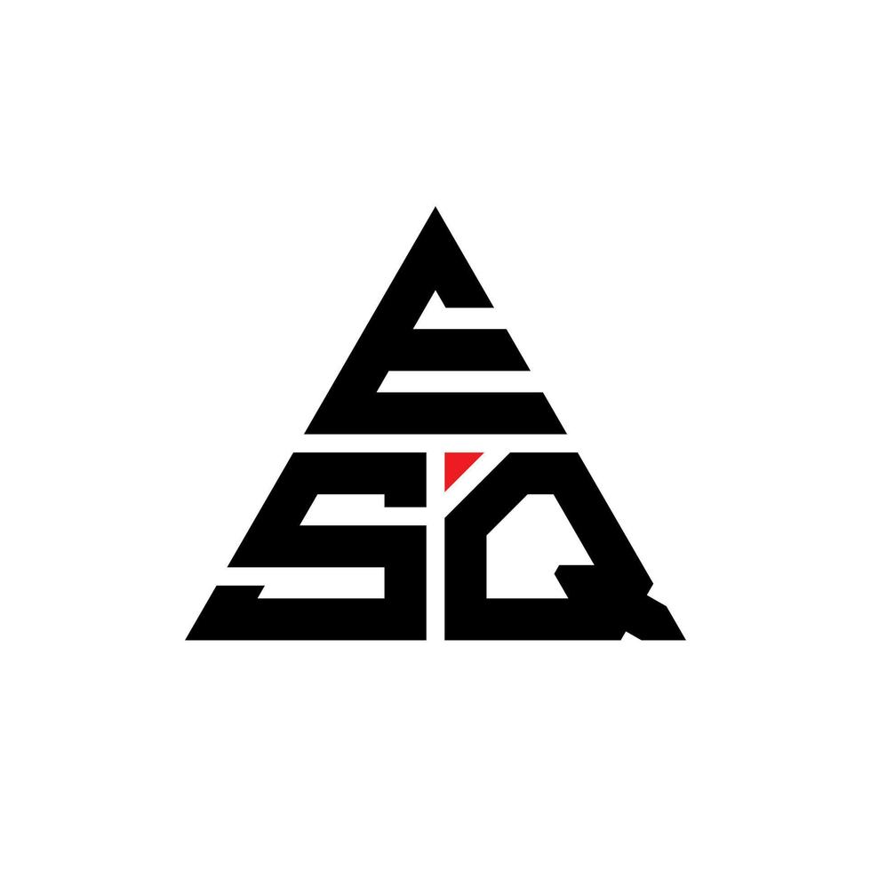 esq diseño de logotipo de letra triangular con forma de triángulo. monograma de diseño de logotipo de triángulo esq. plantilla de logotipo de vector de triángulo esq con color rojo. logotipo triangular esq logotipo simple, elegante y lujoso.