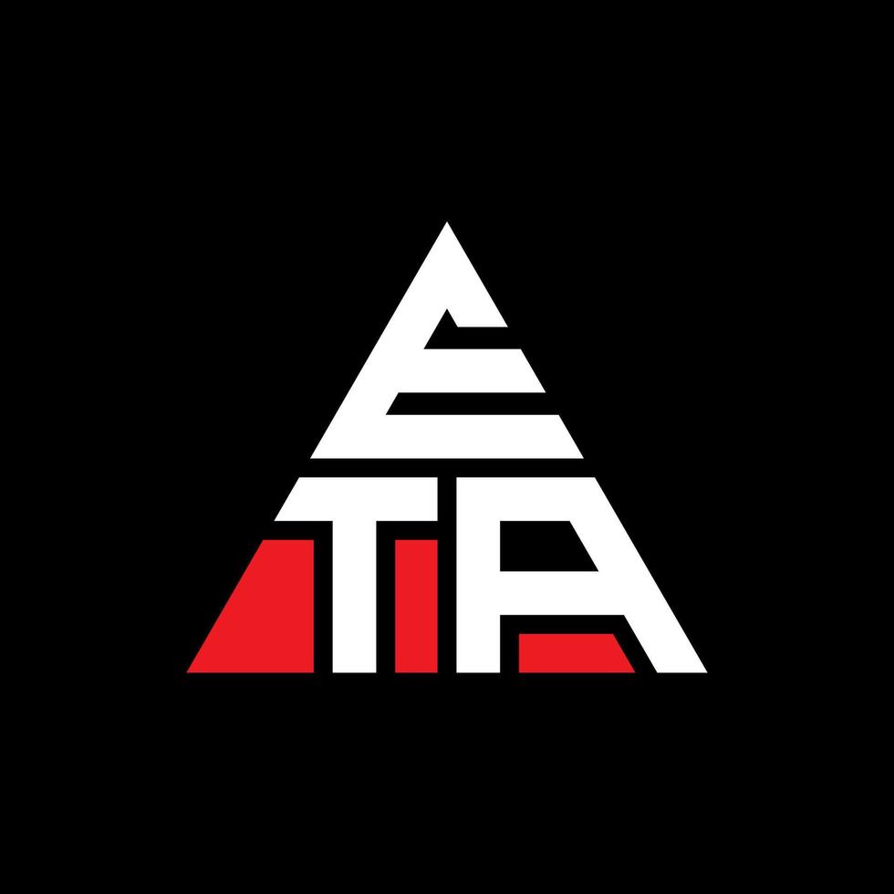 ETA triangle letter logo design with triangle shape. ETA triangle logo design monogram. ETA triangle vector logo template with red color. ETA triangular logo Simple, Elegant, and Luxurious Logo.