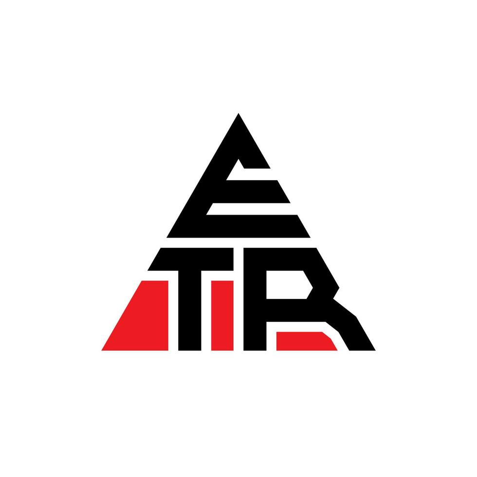 diseño de logotipo de letra de triángulo etr con forma de triángulo. monograma de diseño de logotipo de triángulo etr. Plantilla de logotipo de vector de triángulo etr con color rojo. logotipo triangular etr logotipo simple, elegante y lujoso.