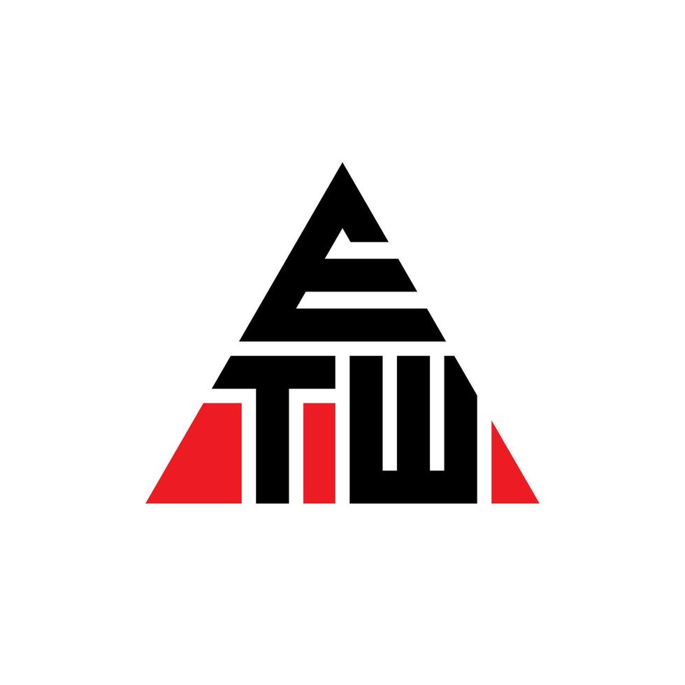 diseño de logotipo de letra de triángulo etw con forma de triángulo. monograma de diseño de logotipo de triángulo etw. plantilla de logotipo de vector de triángulo etw con color rojo. logotipo triangular etw logotipo simple, elegante y lujoso.