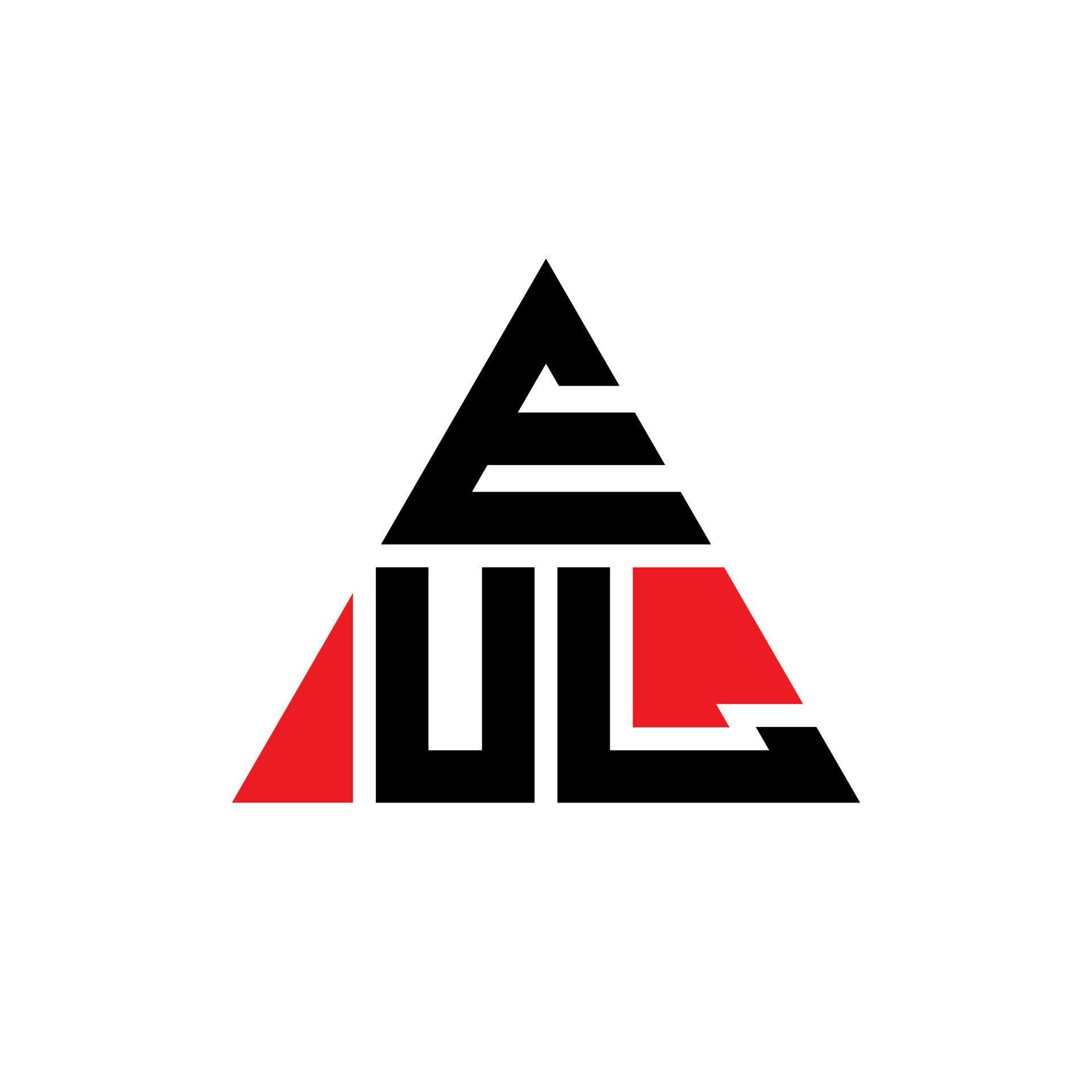 EUL triangle letter logo design with triangle shape. EUL triangle logo
