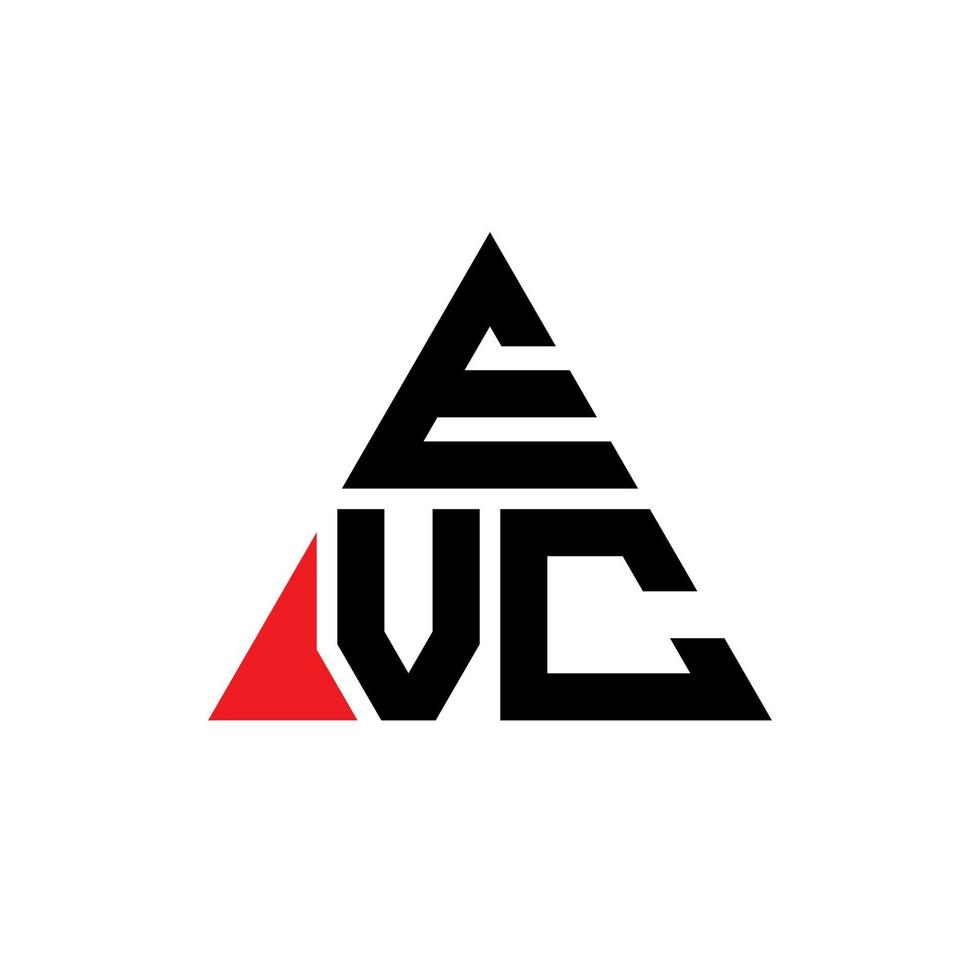 Diseño de logotipo de letra triangular evc con forma de triángulo. monograma de diseño de logotipo de triángulo evc. plantilla de logotipo de vector de triángulo evc con color rojo. logotipo triangular evc logotipo simple, elegante y lujoso.