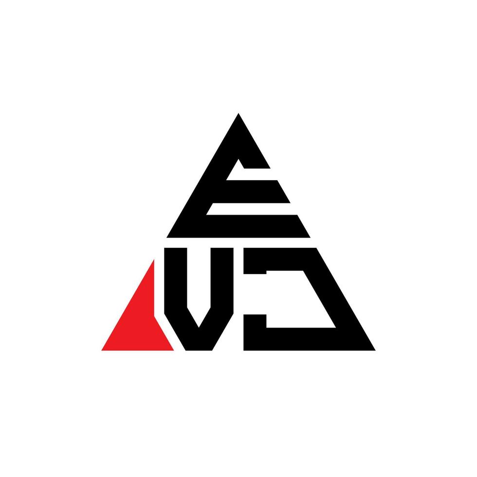 Diseño de logotipo de letra triangular evj con forma de triángulo. monograma de diseño del logotipo del triángulo evj. plantilla de logotipo de vector de triángulo evj con color rojo. logotipo triangular evj logotipo simple, elegante y lujoso.