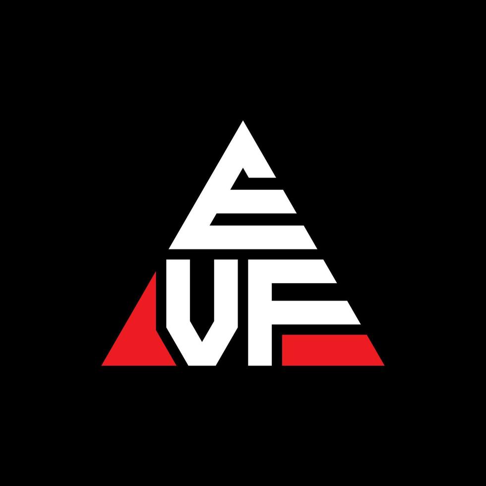 Diseño de logotipo de letra triangular evf con forma de triángulo. monograma de diseño de logotipo de triángulo evf. plantilla de logotipo de vector de triángulo evf con color rojo. logotipo triangular evf logotipo simple, elegante y lujoso.