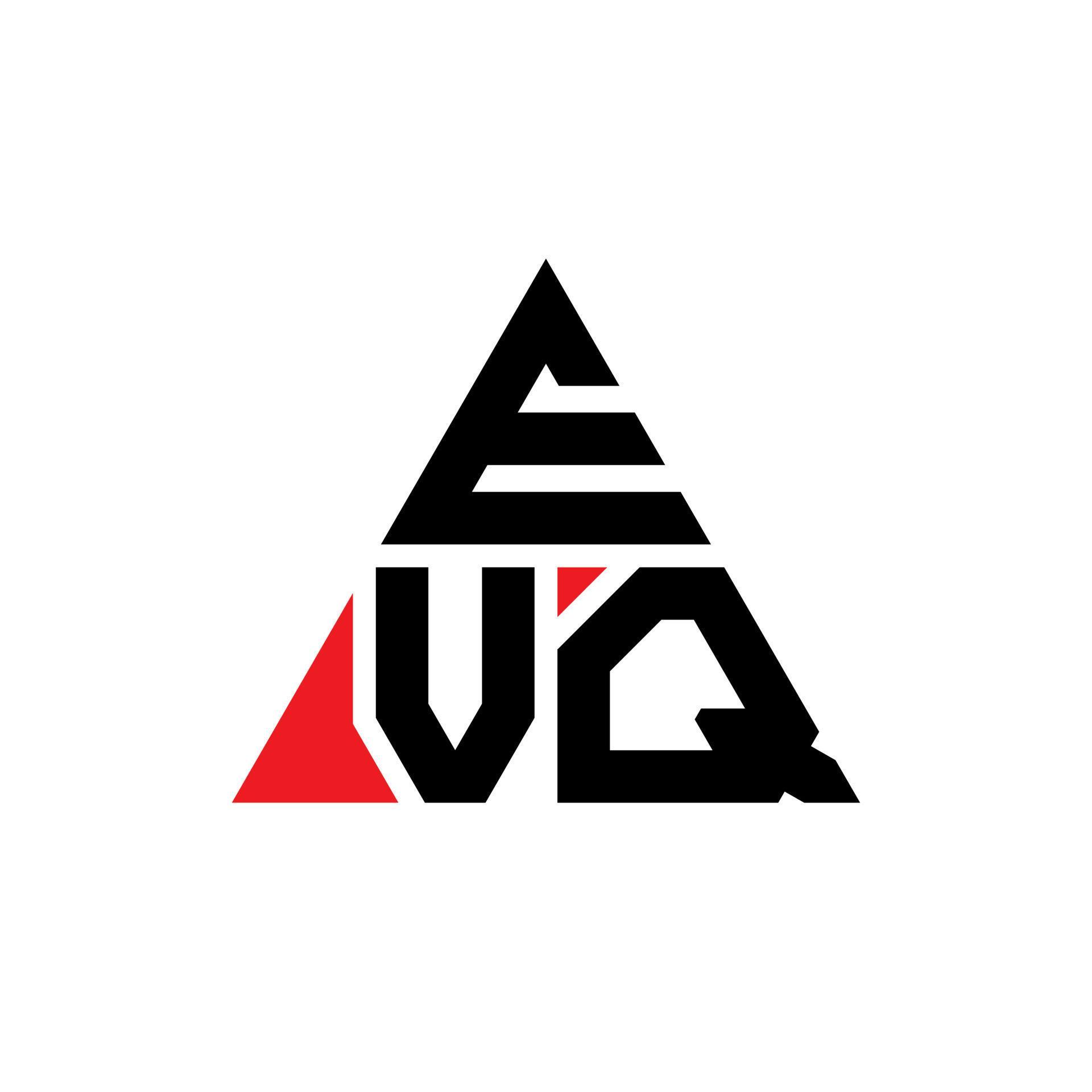 EVQ triangle letter logo design with triangle shape. EVQ triangle logo
