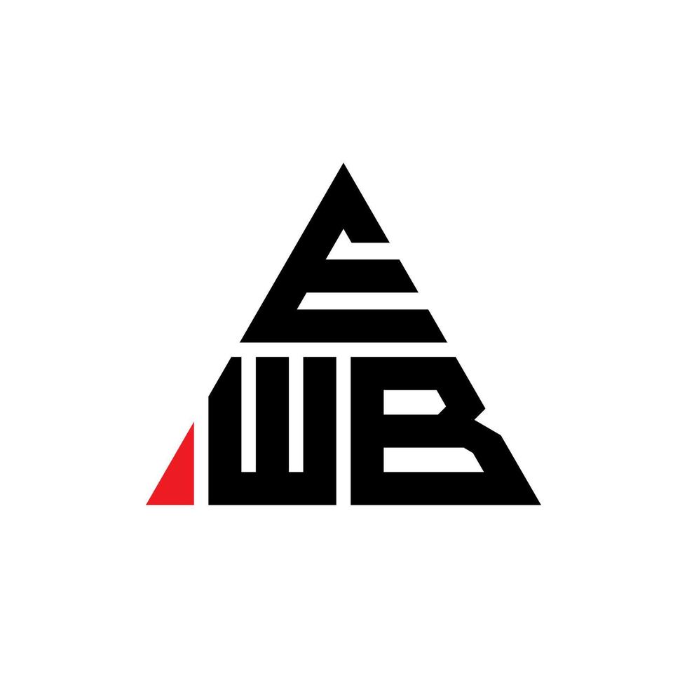 diseño de logotipo de letra triangular ewb con forma de triángulo. monograma de diseño de logotipo de triángulo ewb. plantilla de logotipo de vector de triángulo ewb con color rojo. logotipo triangular ewb logotipo simple, elegante y lujoso.