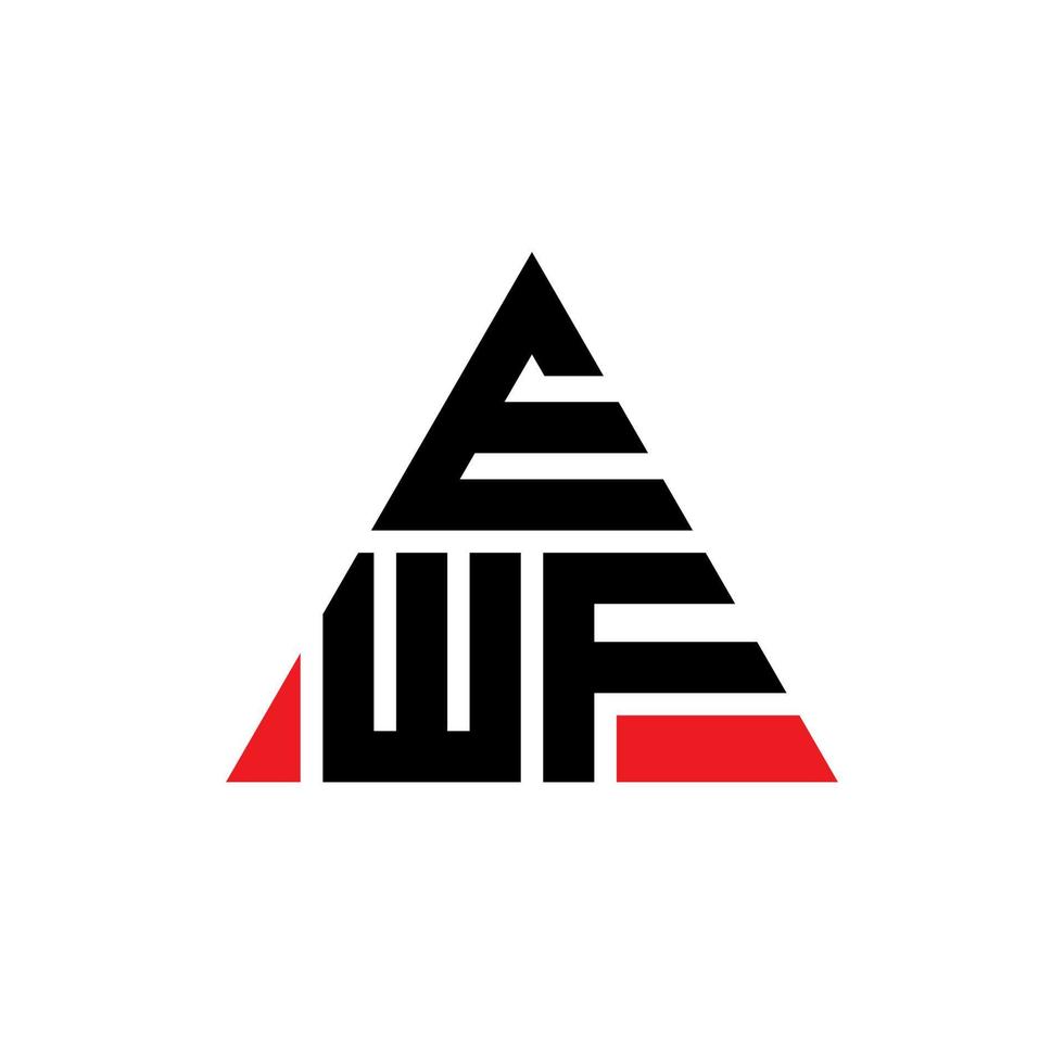 diseño de logotipo de letra triangular ewf con forma de triángulo. monograma de diseño del logotipo del triángulo ewf. plantilla de logotipo de vector de triángulo ewf con color rojo. logotipo triangular ewf logotipo simple, elegante y lujoso.