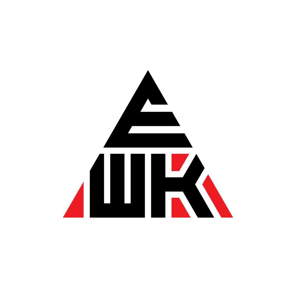 diseño de logotipo de letra de triángulo ewk con forma de triángulo. monograma de diseño de logotipo de triángulo ewk. plantilla de logotipo de vector de triángulo ewk con color rojo. logotipo triangular ewk logotipo simple, elegante y lujoso.