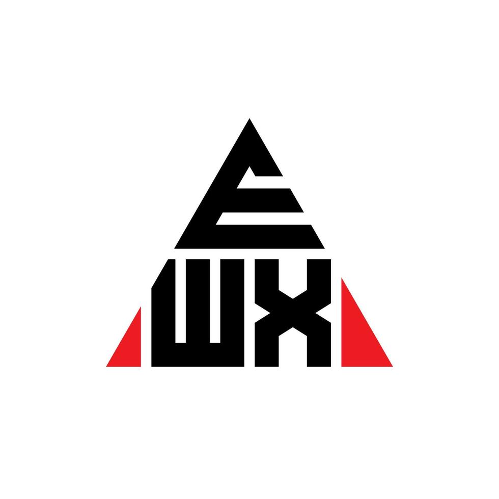 EWX triangle letter logo design with triangle shape. EWX triangle logo design monogram. EWX triangle vector logo template with red color. EWX triangular logo Simple, Elegant, and Luxurious Logo.