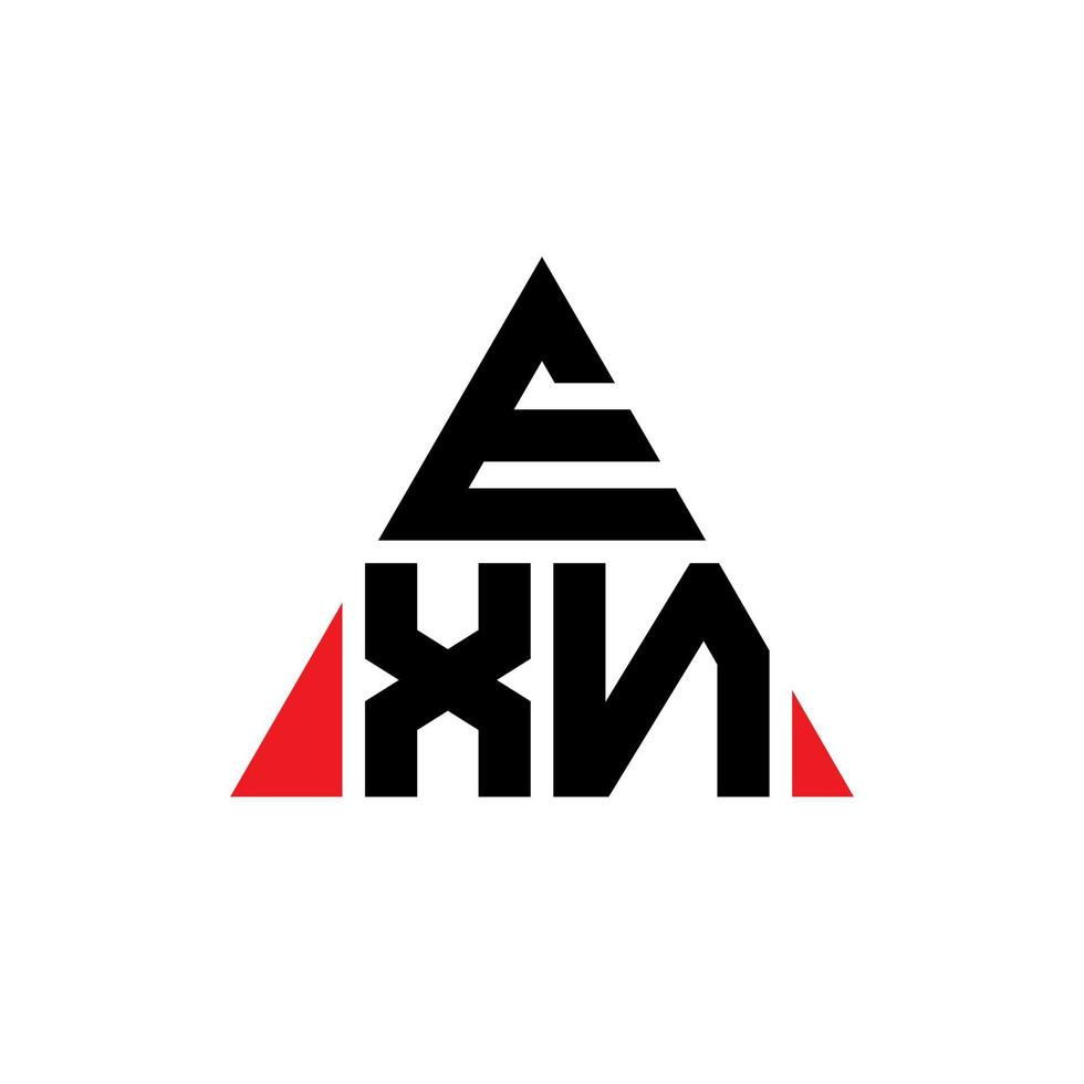 diseño de logotipo de letra de triángulo exn con forma de triángulo. monograma de diseño del logotipo del triángulo exn. Plantilla de logotipo de vector de triángulo exn con color rojo. logotipo triangular exn logotipo simple, elegante y lujoso.