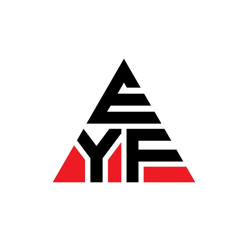 Diseño de logotipo de letra de triángulo eyf con forma de triángulo. monograma de diseño del logotipo del triángulo eyf. plantilla de logotipo de vector de triángulo eyf con color rojo. logotipo triangular eyf logotipo simple, elegante y lujoso.