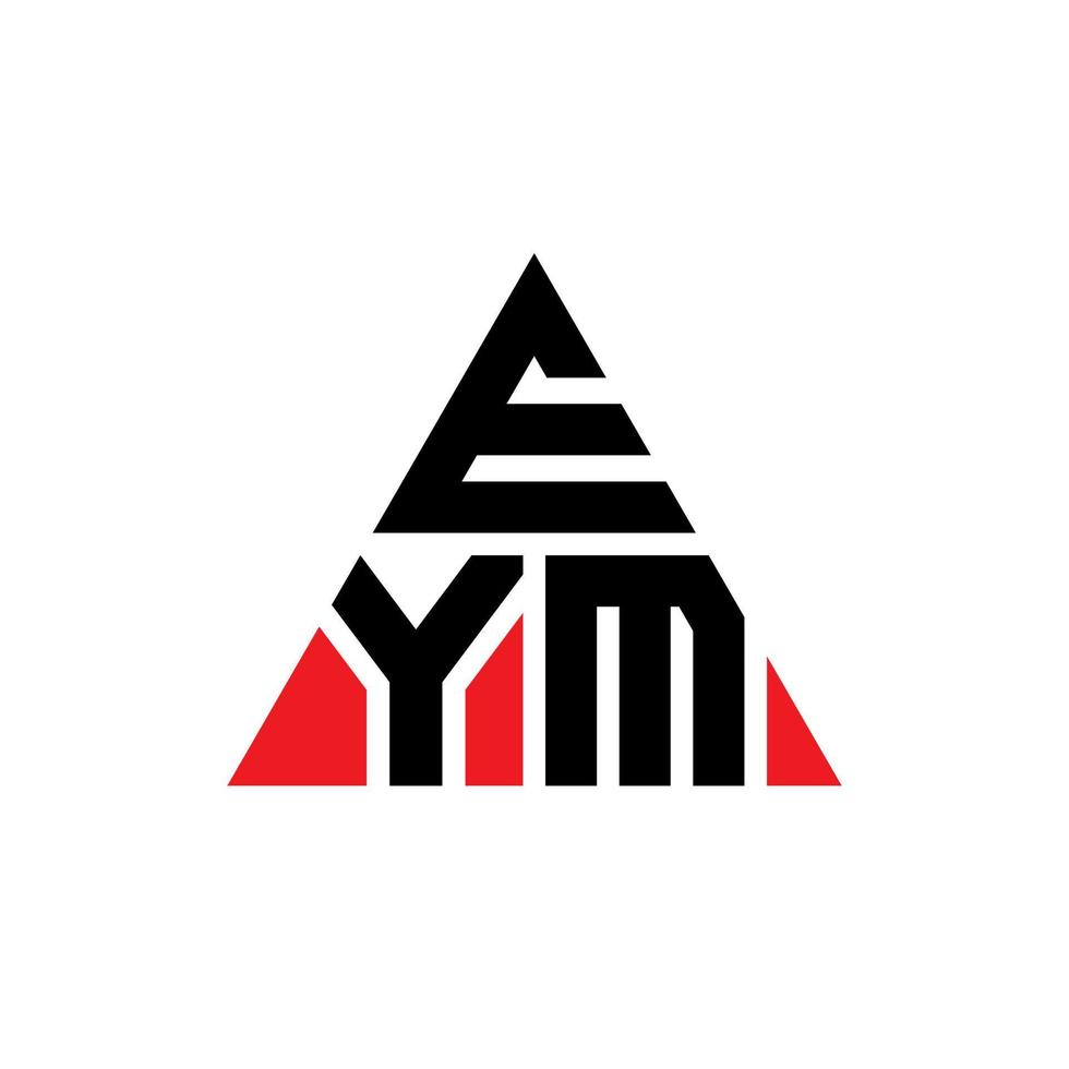 EYM triangle letter logo design with triangle shape. EYM triangle logo design monogram. EYM triangle vector logo template with red color. EYM triangular logo Simple, Elegant, and Luxurious Logo.
