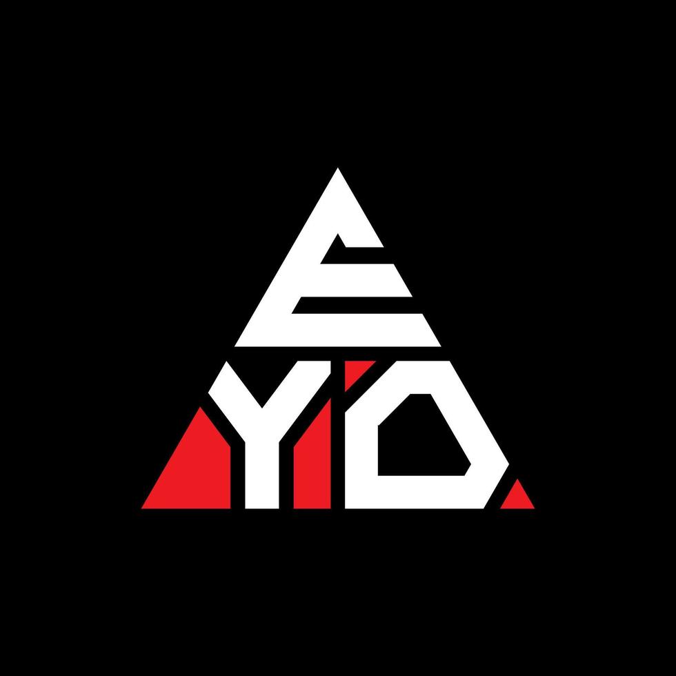 EYO triangle letter logo design with triangle shape. EYO triangle logo design monogram. EYO triangle vector logo template with red color. EYO triangular logo Simple, Elegant, and Luxurious Logo.
