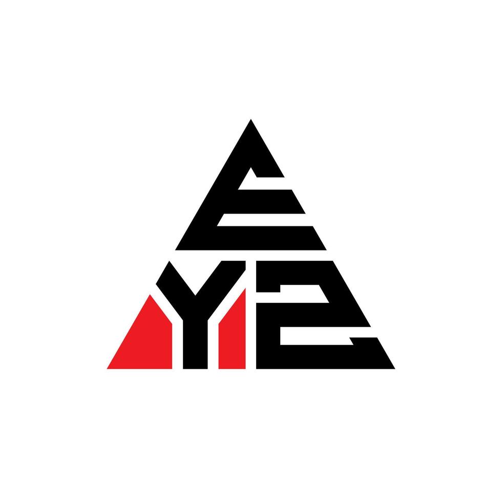 EYZ triangle letter logo design with triangle shape. EYZ triangle logo design monogram. EYZ triangle vector logo template with red color. EYZ triangular logo Simple, Elegant, and Luxurious Logo.