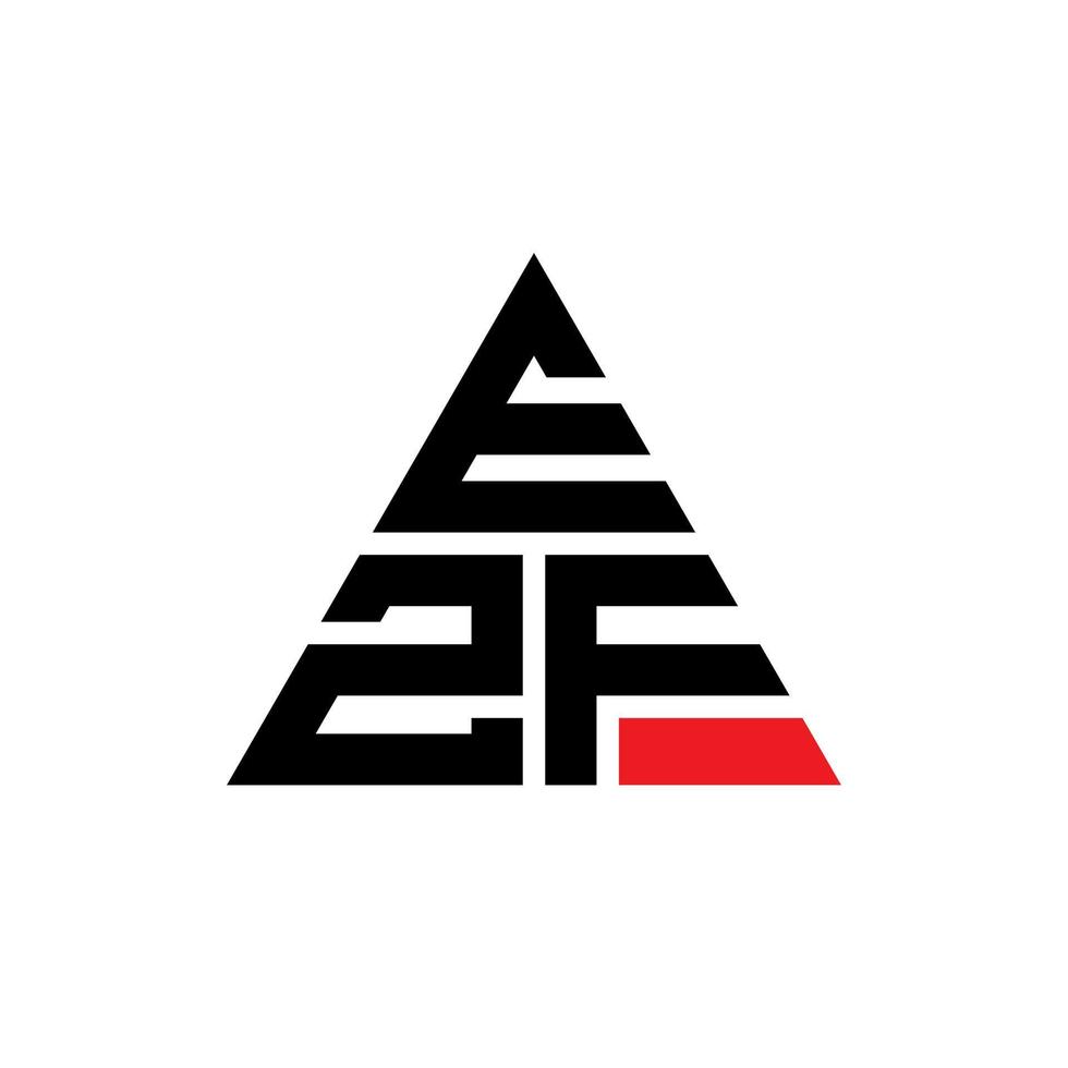 diseño de logotipo de letra de triángulo ezf con forma de triángulo. monograma de diseño del logotipo del triángulo ezf. plantilla de logotipo de vector de triángulo ezf con color rojo. logotipo triangular ezf logotipo simple, elegante y lujoso.