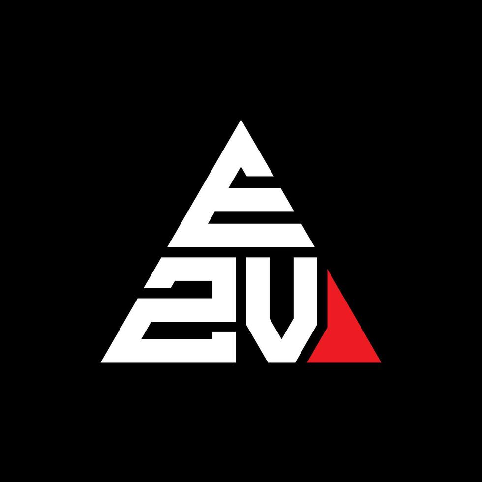 diseño de logotipo de letra triangular ezv con forma de triángulo. monograma de diseño del logotipo del triángulo ezv. plantilla de logotipo de vector de triángulo ezv con color rojo. logotipo triangular ezv logotipo simple, elegante y lujoso.