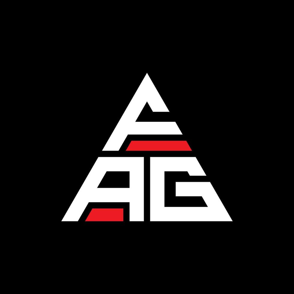 diseño de logotipo de letra de triángulo fag con forma de triángulo. monograma de diseño de logotipo de triángulo fag. plantilla de logotipo de vector de triángulo fag con color rojo. logotipo triangular fag logotipo simple, elegante y lujoso.