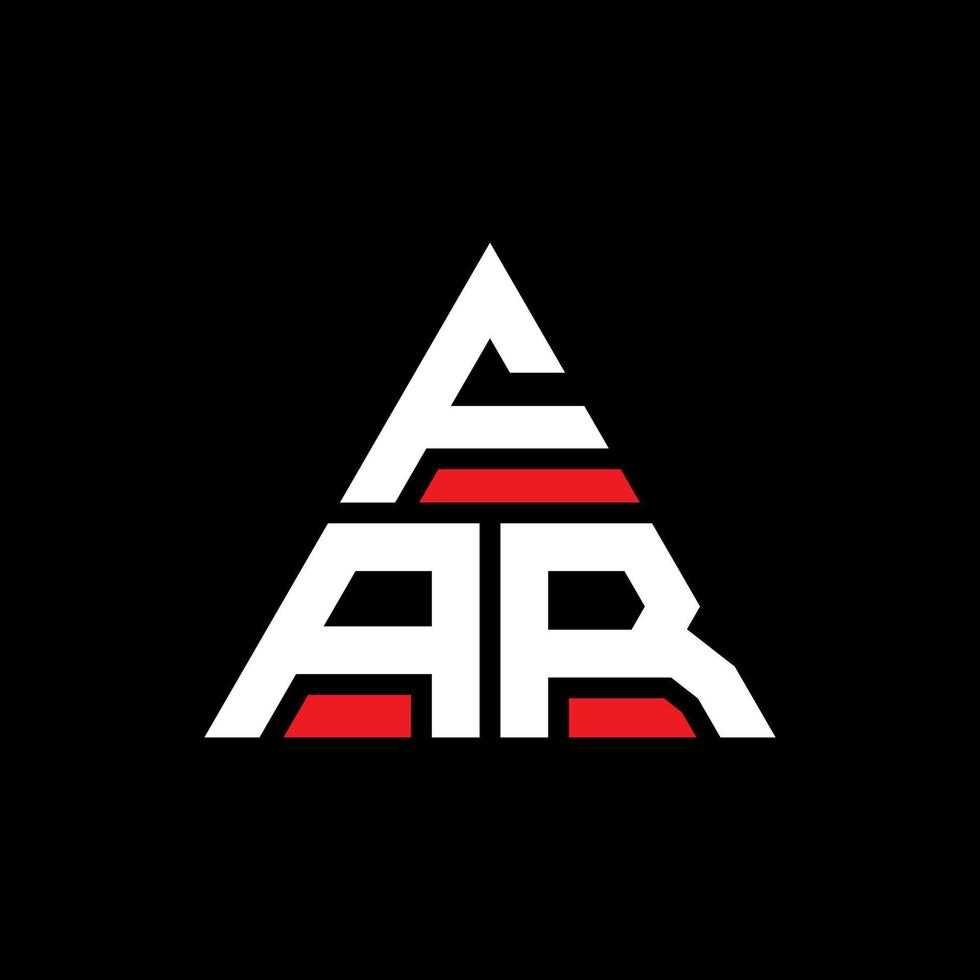 FAR triangle letter logo design with triangle shape. FAR triangle logo design monogram. FAR triangle vector logo template with red color. FAR triangular logo Simple, Elegant, and Luxurious Logo.