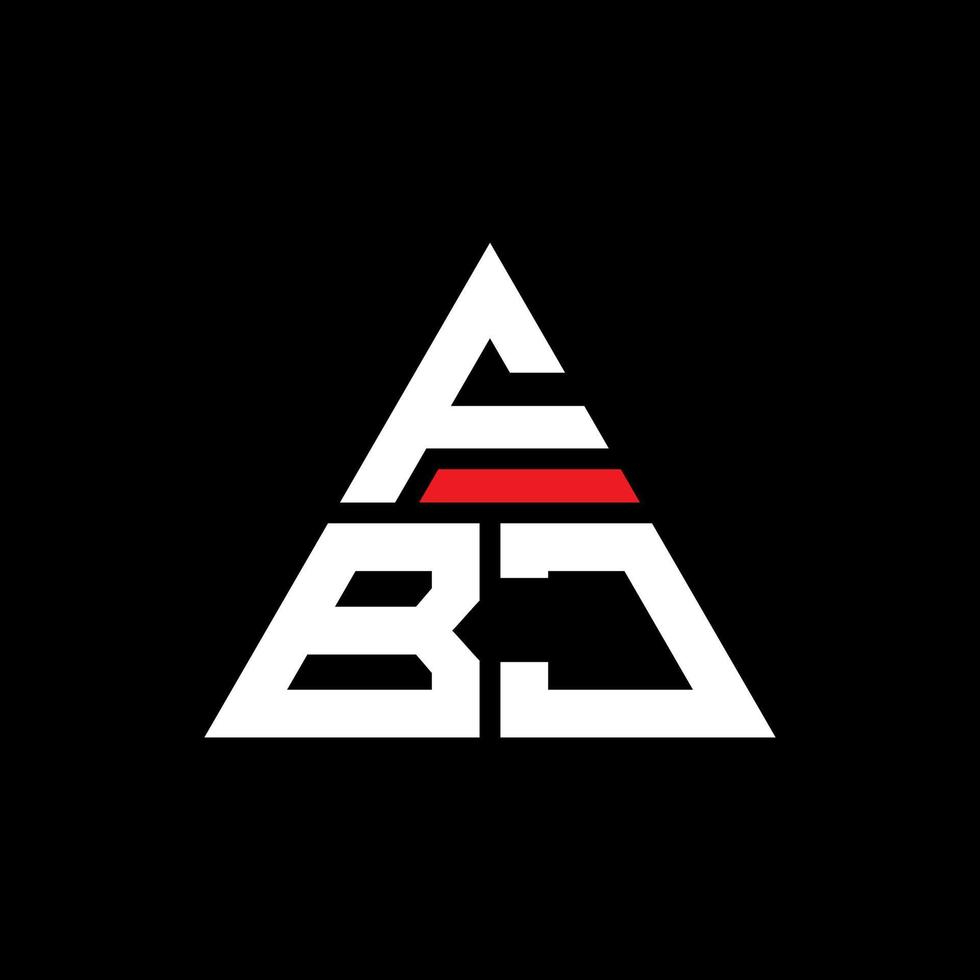 diseño de logotipo de letra de triángulo fbj con forma de triángulo. monograma de diseño del logotipo del triángulo fbj. plantilla de logotipo de vector de triángulo fbj con color rojo. logotipo triangular fbj logotipo simple, elegante y lujoso.