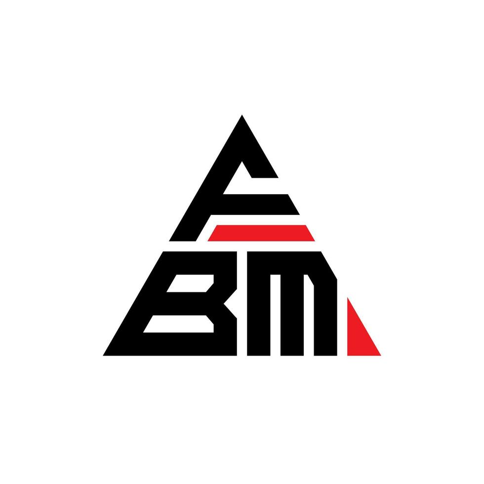 FBM triangle letter logo design with triangle shape. FBM triangle logo design monogram. FBM triangle vector logo template with red color. FBM triangular logo Simple, Elegant, and Luxurious Logo.