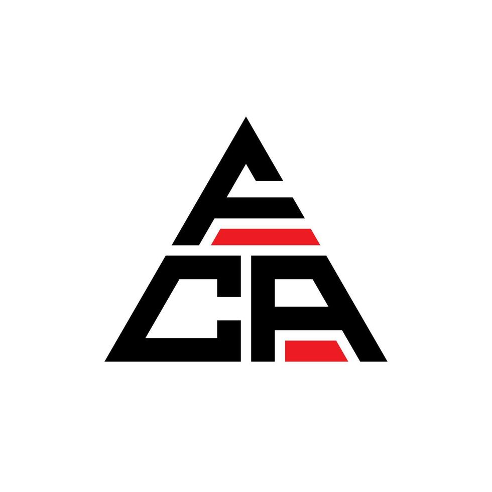 diseño de logotipo de letra triangular fca con forma de triángulo. monograma de diseño del logotipo del triángulo fca. plantilla de logotipo de vector de triángulo fca con color rojo. logotipo triangular fca logotipo simple, elegante y lujoso.