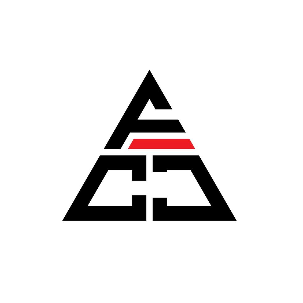 diseño de logotipo de letra triangular fcj con forma de triángulo. monograma de diseño del logotipo del triángulo fcj. plantilla de logotipo de vector de triángulo fcj con color rojo. logotipo triangular fcj logotipo simple, elegante y lujoso.