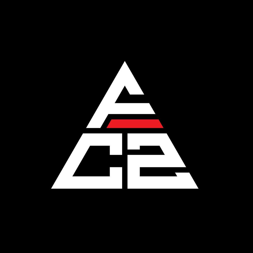 FCZ triangle letter logo design with triangle shape. FCZ triangle logo design monogram. FCZ triangle vector logo template with red color. FCZ triangular logo Simple, Elegant, and Luxurious Logo.