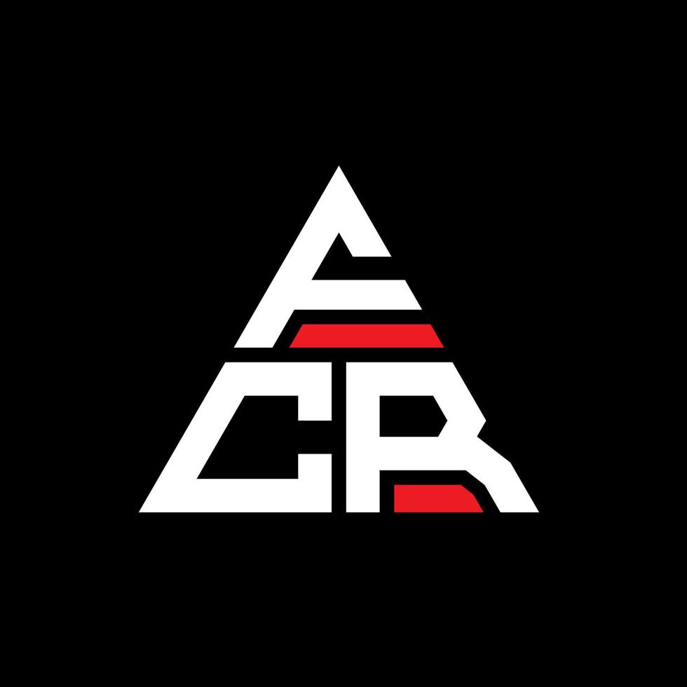 FCR triangle letter logo design with triangle shape. FCR triangle logo design monogram. FCR triangle vector logo template with red color. FCR triangular logo Simple, Elegant, and Luxurious Logo.