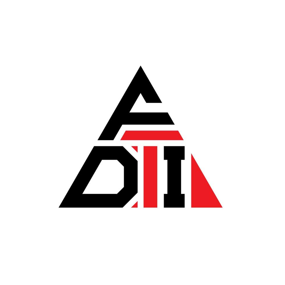 diseño de logotipo de letra triangular fdi con forma de triángulo. monograma de diseño de logotipo de triángulo fdi. plantilla de logotipo de vector de triángulo fdi con color rojo. logotipo triangular fdi logotipo simple, elegante y lujoso.