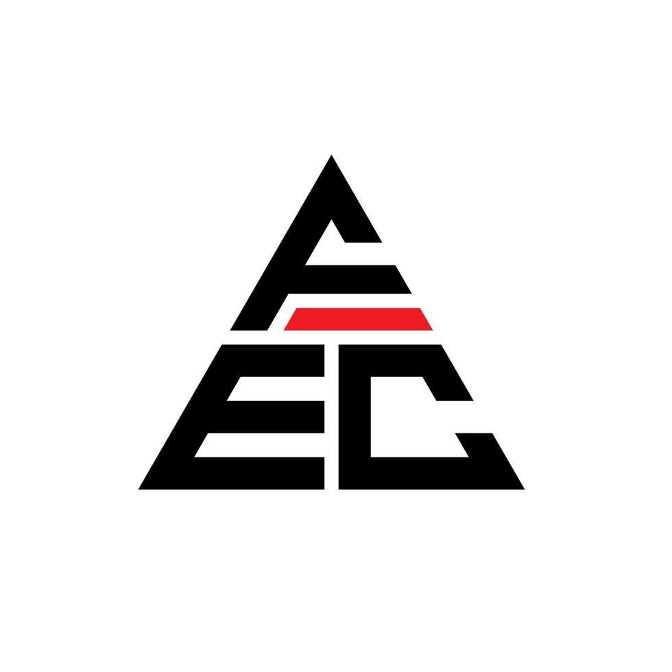 diseño de logotipo de letra triangular fec con forma de triángulo. monograma de diseño del logotipo del triángulo fec. plantilla de logotipo de vector de triángulo fec con color rojo. logo triangular fec logo simple, elegante y lujoso.
