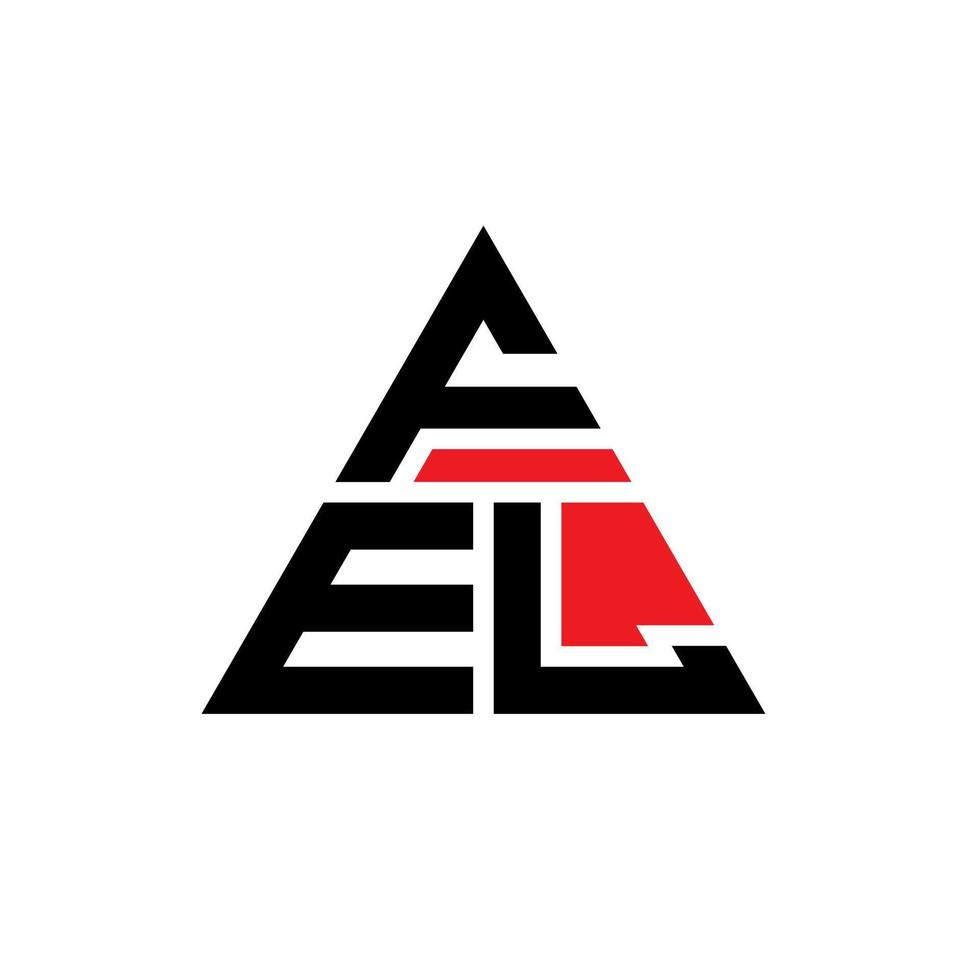 diseño de logotipo de letra de triángulo fel con forma de triángulo. monograma de diseño de logotipo de triángulo vil. plantilla de logotipo de vector de triángulo fel con color rojo. logo triangular fel logo simple, elegante y lujoso.