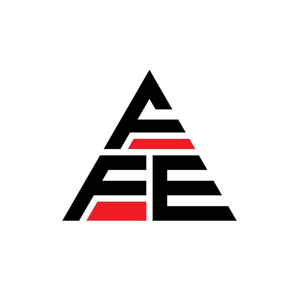 diseño de logotipo de letra triangular ffe con forma de triángulo. monograma de diseño del logotipo del triángulo ffe. plantilla de logotipo de vector de triángulo ffe con color rojo. logotipo triangular ffe logotipo simple, elegante y lujoso.