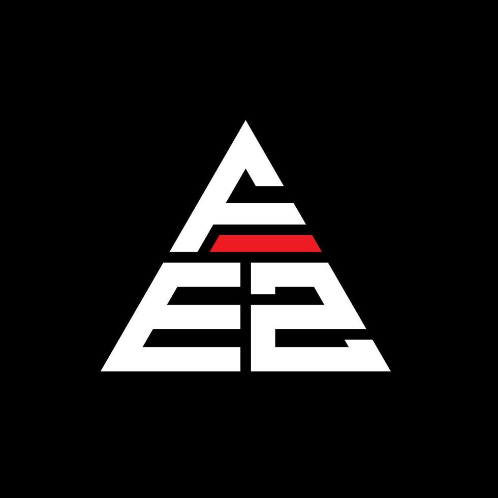 FEZ triangle letter logo design with triangle shape. FEZ triangle logo design monogram. FEZ triangle vector logo template with red color. FEZ triangular logo Simple, Elegant, and Luxurious Logo.