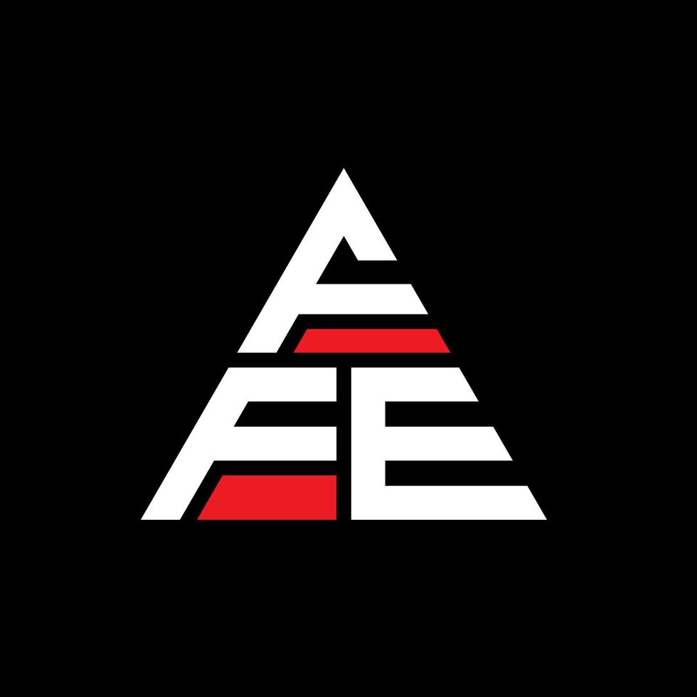 FFE triangle letter logo design with triangle shape. FFE triangle logo design monogram. FFE triangle vector logo template with red color. FFE triangular logo Simple, Elegant, and Luxurious Logo.