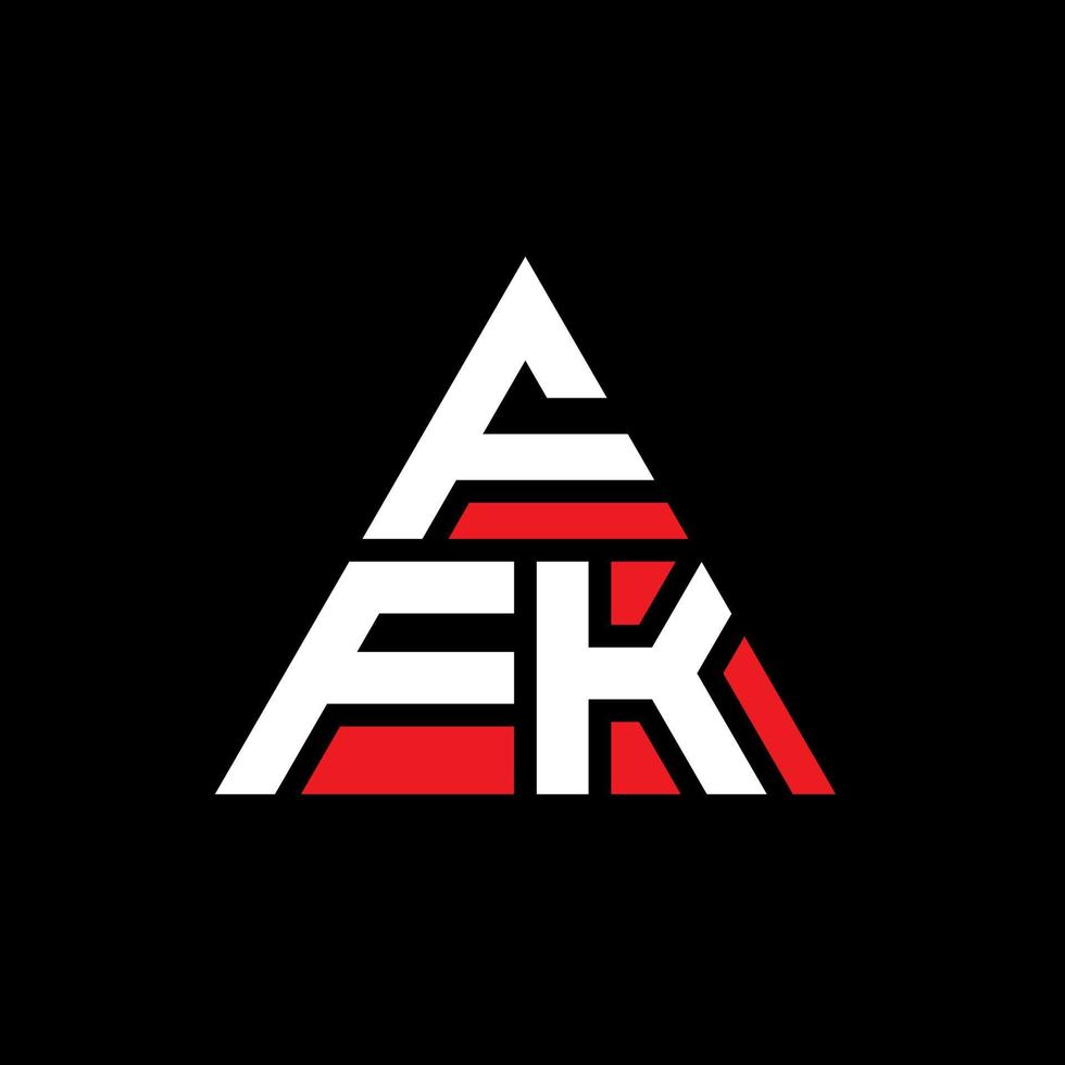 Diseño de logotipo de letra triangular ffk con forma de triángulo. monograma de diseño de logotipo de triángulo ffk. plantilla de logotipo de vector de triángulo ffk con color rojo. logotipo triangular ffk logotipo simple, elegante y lujoso.