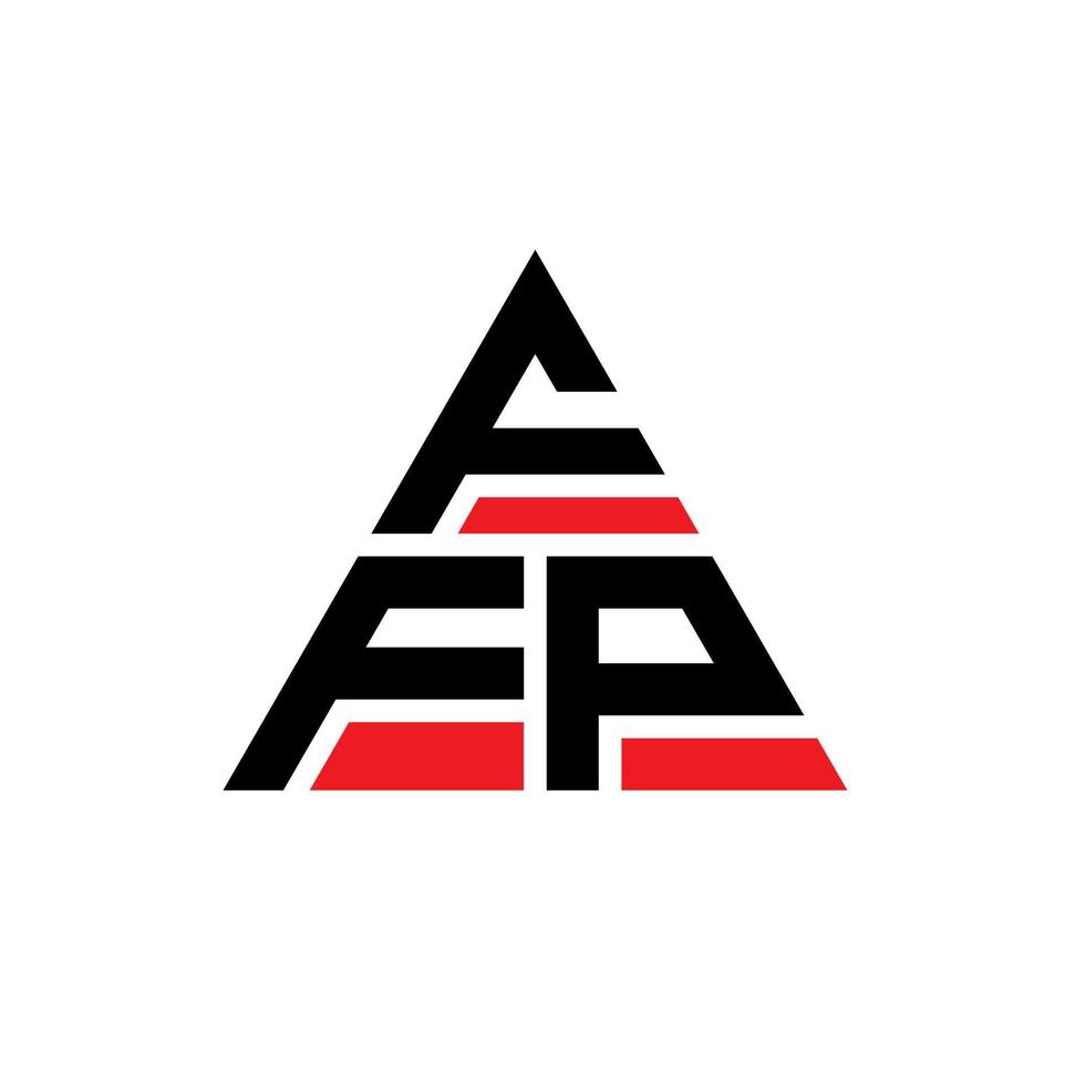 Diseño de logotipo de letra triangular ffp con forma de triángulo. Monograma de diseño de logotipo de triángulo ffp. plantilla de logotipo de vector de triángulo ffp con color rojo. logotipo triangular ffp logotipo simple, elegante y lujoso.