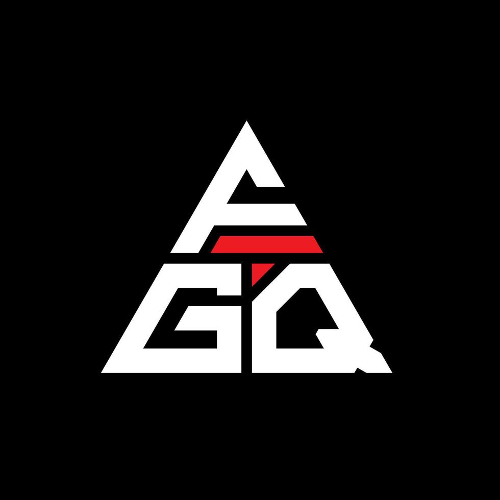 Diseño de logotipo de letra triangular fgq con forma de triángulo. monograma de diseño de logotipo de triángulo fgq. plantilla de logotipo de vector de triángulo fgq con color rojo. logotipo triangular fgq logotipo simple, elegante y lujoso.