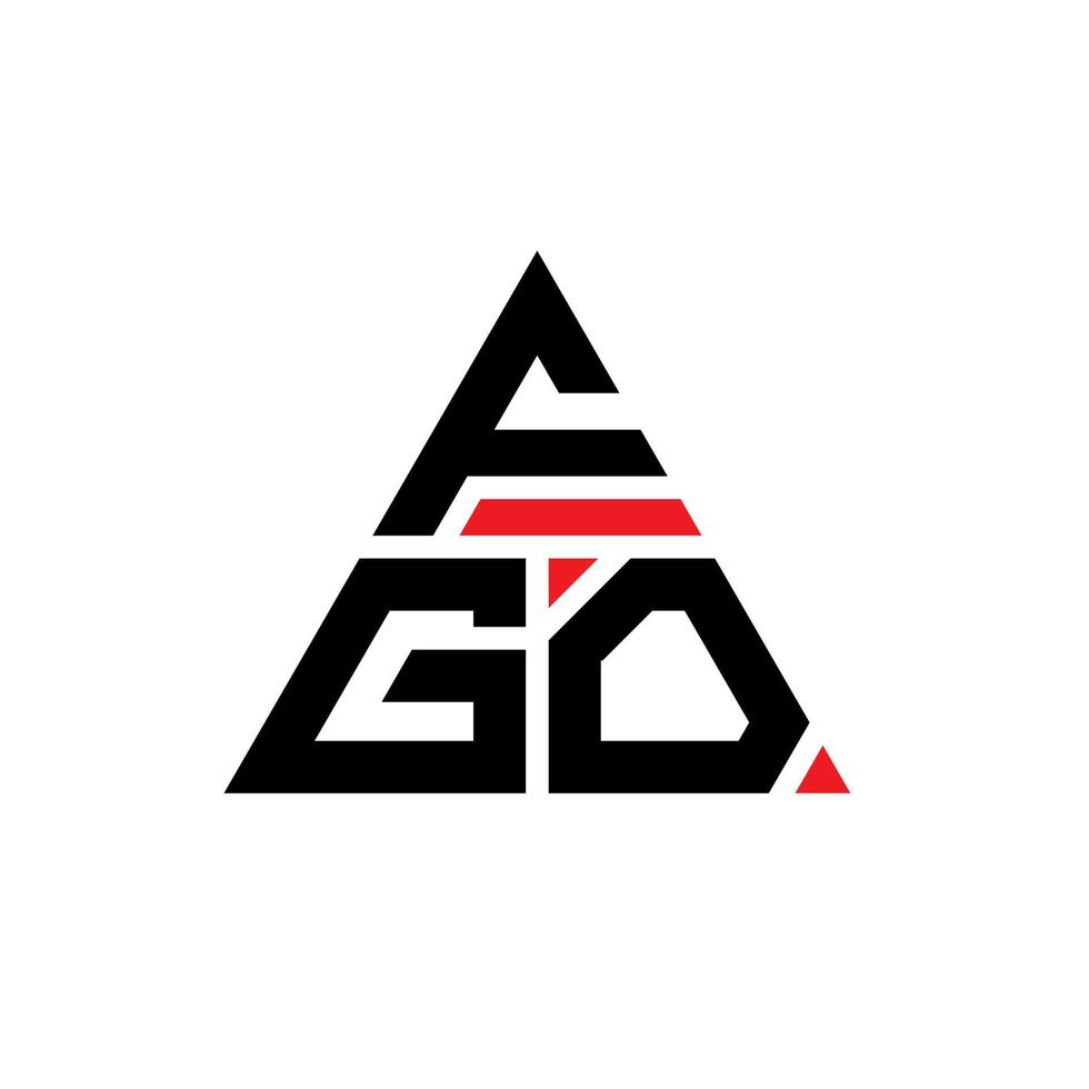 Diseño de logotipo de letra de triángulo fgo con forma de triángulo. monograma de diseño de logotipo de triángulo fgo. plantilla de logotipo de vector de triángulo fgo con color rojo. logotipo triangular fgo logotipo simple, elegante y lujoso.