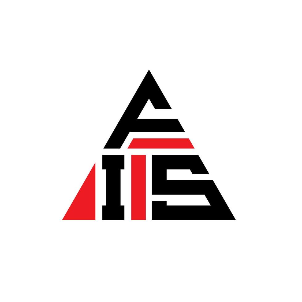 FIS triangle letter logo design with triangle shape. FIS triangle logo design monogram. FIS triangle vector logo template with red color. FIS triangular logo Simple, Elegant, and Luxurious Logo.