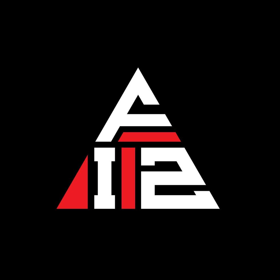 FIZ triangle letter logo design with triangle shape. FIZ triangle logo design monogram. FIZ triangle vector logo template with red color. FIZ triangular logo Simple, Elegant, and Luxurious Logo.