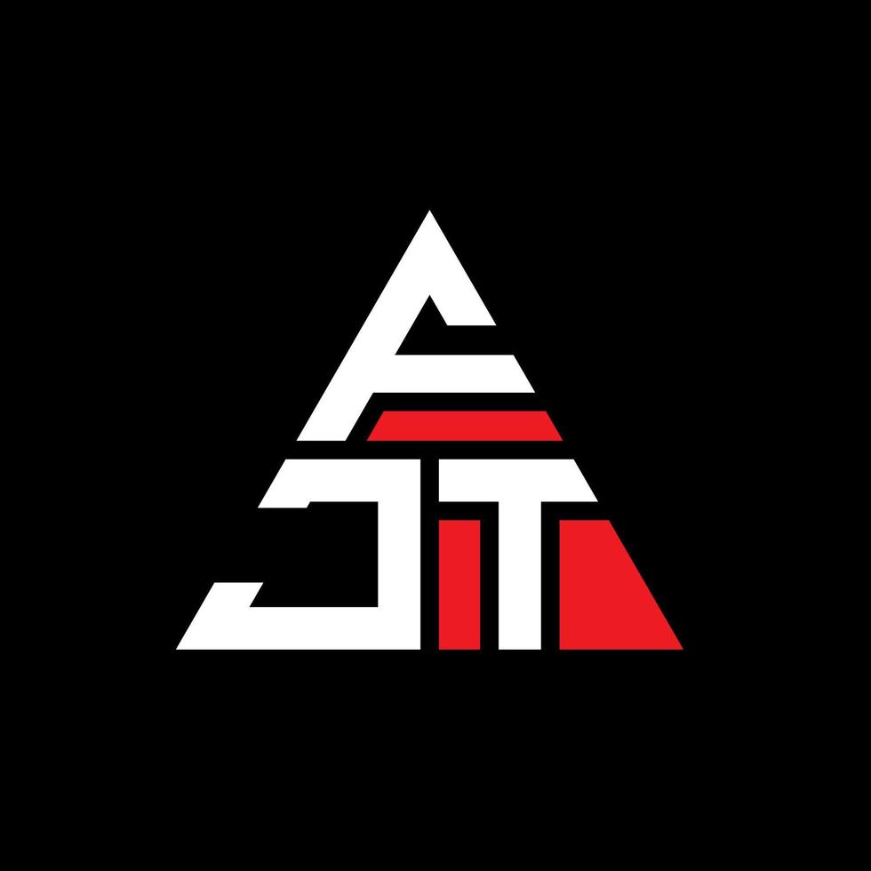 FJT triangle letter logo design with triangle shape. FJT triangle logo design monogram. FJT triangle vector logo template with red color. FJT triangular logo Simple, Elegant, and Luxurious Logo.