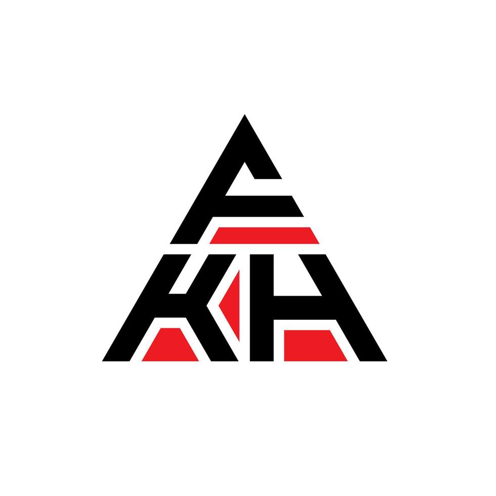 diseño de logotipo de letra triangular fkh con forma de triángulo. monograma de diseño del logotipo del triángulo fkh. plantilla de logotipo de vector de triángulo fkh con color rojo. logotipo triangular fkh logotipo simple, elegante y lujoso.