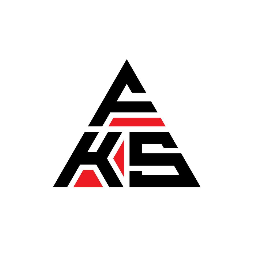 diseño de logotipo de letra triangular fks con forma de triángulo. monograma de diseño de logotipo de triángulo fks. plantilla de logotipo de vector de triángulo fks con color rojo. logo triangular fks logo simple, elegante y lujoso.