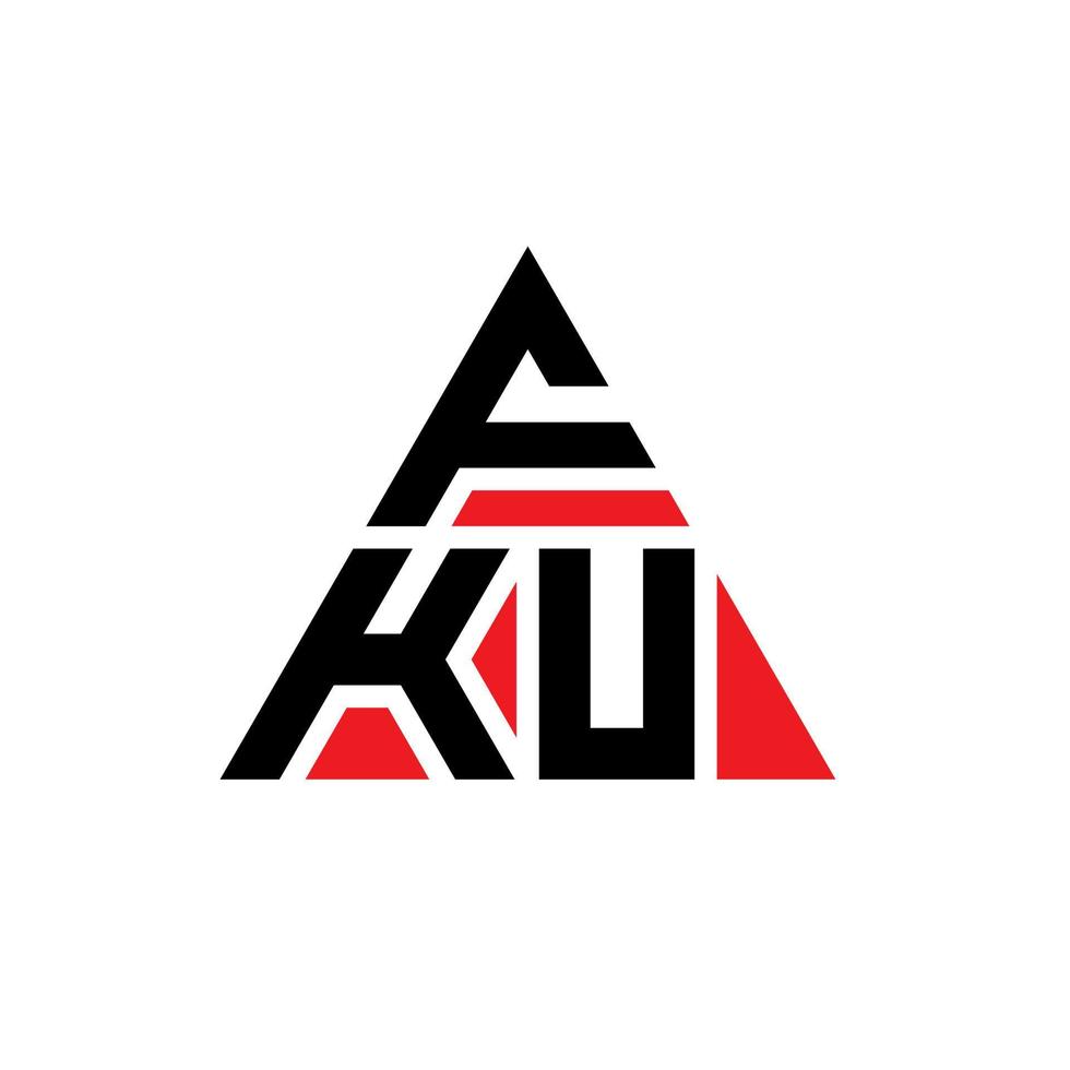 diseño de logotipo de letra de triángulo fku con forma de triángulo. monograma de diseño del logotipo del triángulo fku. plantilla de logotipo de vector de triángulo fku con color rojo. logotipo triangular fku logotipo simple, elegante y lujoso.