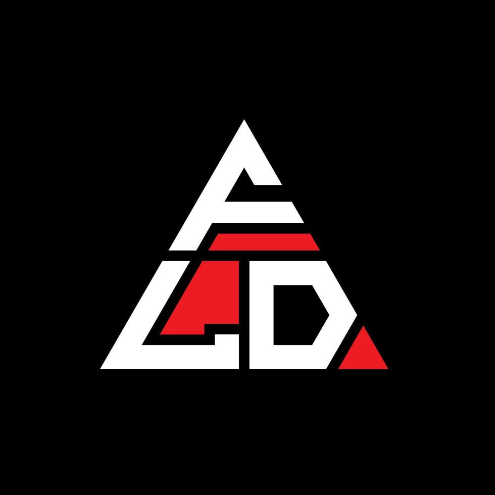 FLD triangle letter logo design with triangle shape. FLD triangle logo design monogram. FLD triangle vector logo template with red color. FLD triangular logo Simple, Elegant, and Luxurious Logo.