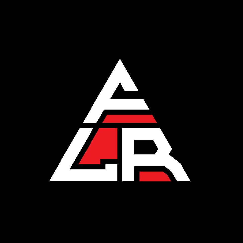 FLR triangle letter logo design with triangle shape. FLR triangle logo design monogram. FLR triangle vector logo template with red color. FLR triangular logo Simple, Elegant, and Luxurious Logo.